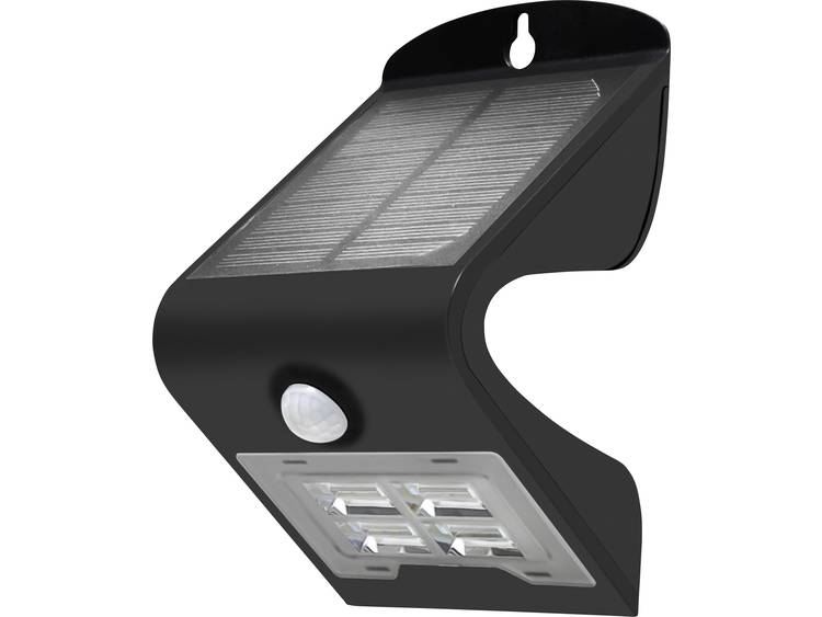 DioDor Solar wandlamp met bewegingsmelder 2 W Warmwit, Neutraal wit DIO-Solar 2W-B Zwart