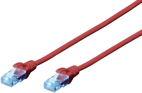 Digitus DK-1512-050/R RJ45 Netwerkkabel, patchkabel CAT 5e U/UTP 5.00 m Rood Verdraaide paren 1 stuk(s)