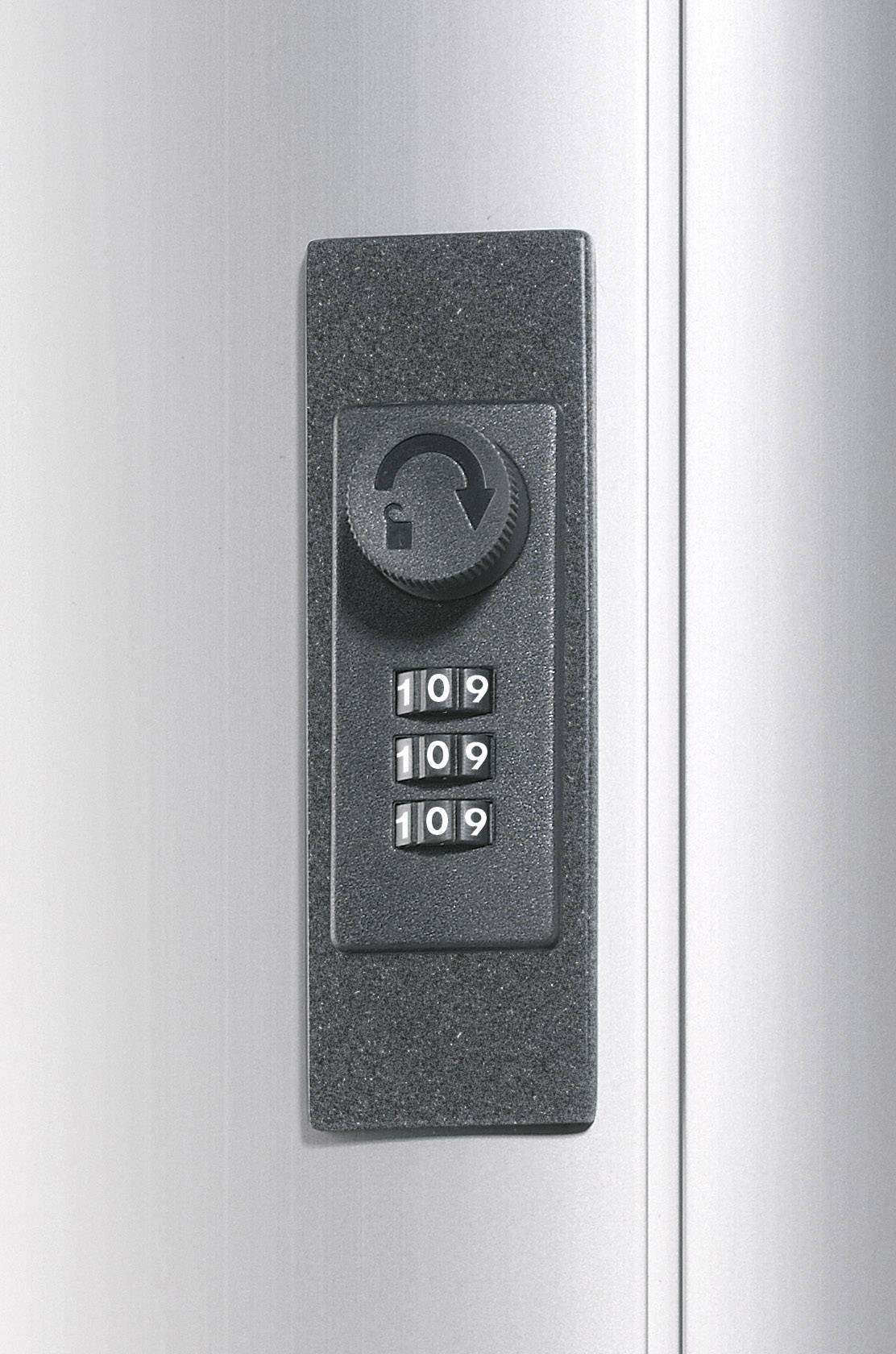 Een kluis met een cijferslot dat is ingesteld op 1-0-9.