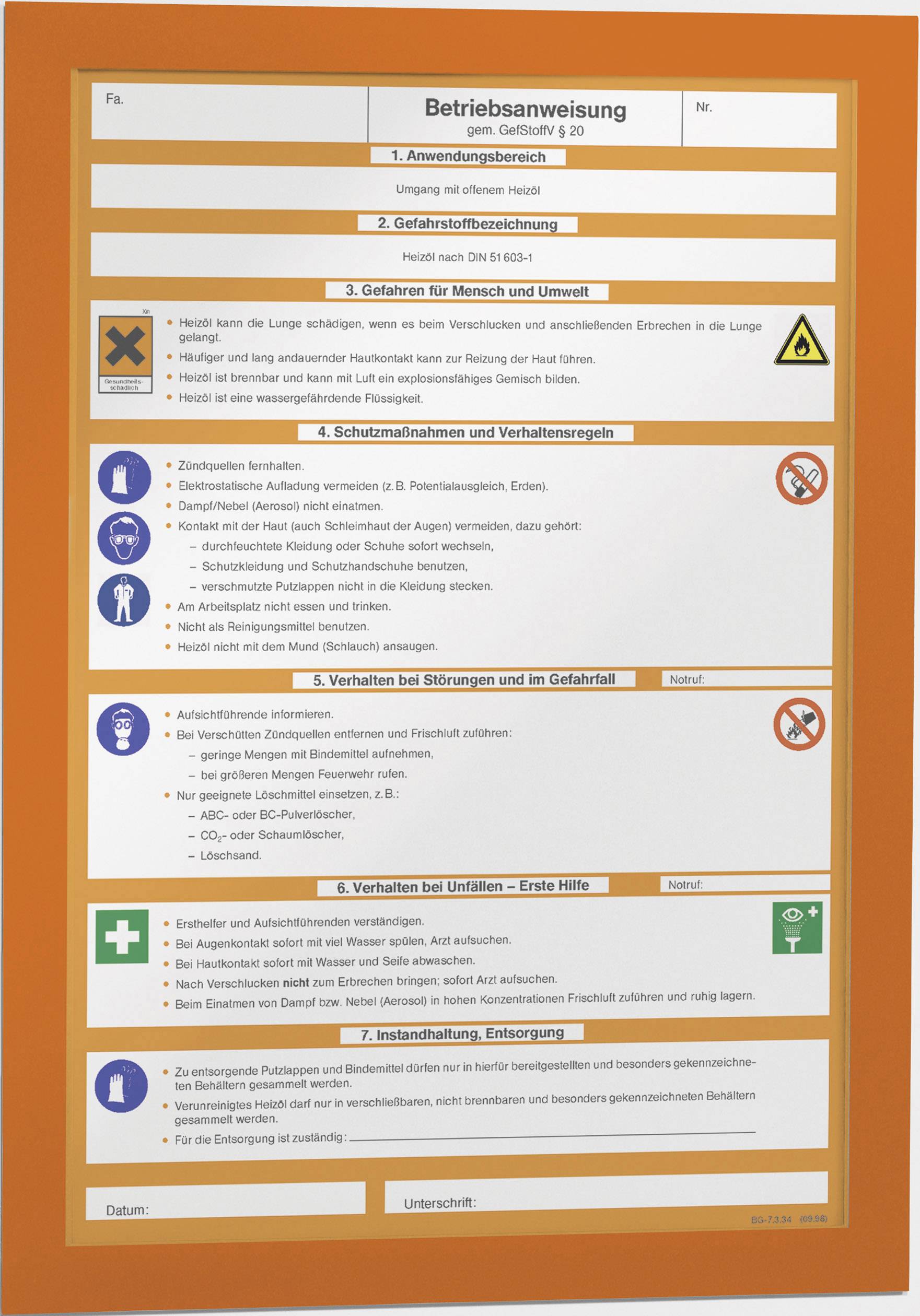 Duurzaam magnetisch frame Duraframe A4 grootverpakking van 10 stuks oranje-0