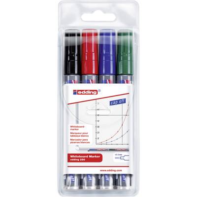 Edding 4-250-4 edding 250 whiteboard marker Whiteboardmarker Zwart, Blauw, Rood, Groen  4 stuks/pack 