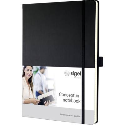 Sigel CONCEPTUM® CO115 Notitieboek Geruit Zwart Aantal pagina's: 97 DIN A4+