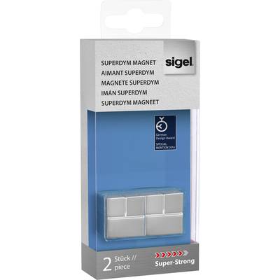 Sigel Magneet C20 "Super-Strong" (b x h x d) 20 x 20 x 20 mm dobbelsteen Zilver 2 stuk(s) GL706