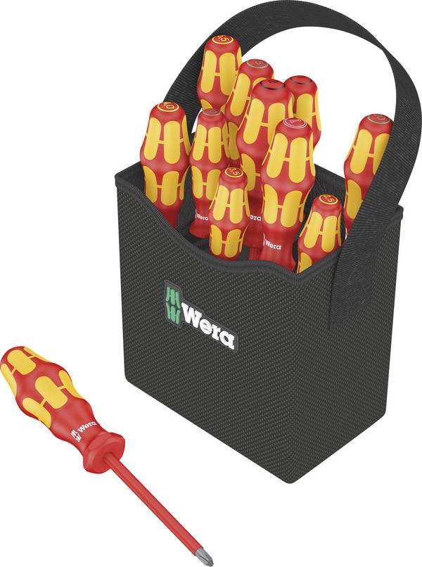 Wera Kraftform 2go 100 Schroevendraaierset VDE 11-delig Plat, Kruiskop Pozidriv, Kruiskop Phillips, Binnen-zesrond (TX)