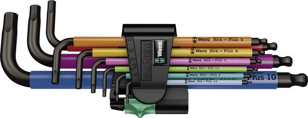 Wera 950 SPKL Inbus Haakse schroevendraaierset 1.5 mm, 2 mm, 2.5 mm, 3 mm, 4 mm, 5 mm, 6 mm, 8 mm, 10 mm   9-delig