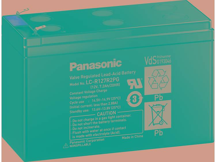Panasonic LC-R127R2PG1 Loodaccu 12 V 7.2 Ah Loodvlies (AGM) (b x h x d) 151 x 94 x 65 mm Kabelschoen