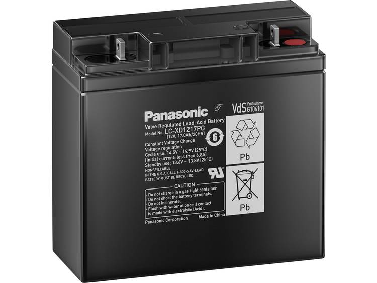 Panasonic LC-XD1217APG Loodaccu 12 V 17 Ah Loodvlies (AGM) (b x h x d) 181 x 167 x 76 mm M5-schroefa