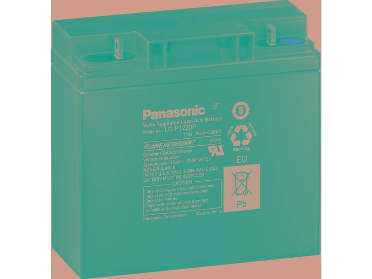 Panasonic LC-P1220P Loodaccu 12 V 20 Ah Loodvlies (AGM) (b x h x d) 181 x 167 x 76 mm M5-schroefaans