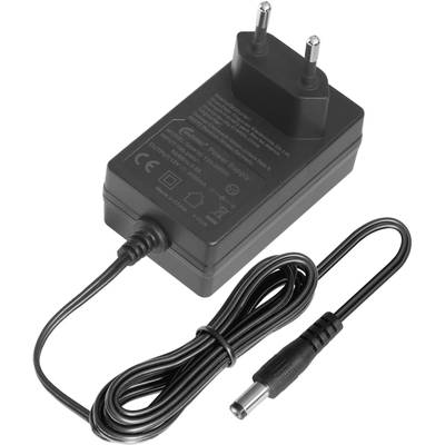 Zwart netsnoer met Europlug en kabel. Geschikt voor het opladen van elektronische apparaten.
