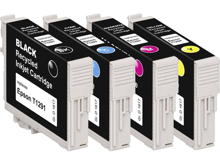 Basetech Inkt vervangt Epson T1291, T1292, T1293, T1294 Compatibel Combipack Zwart, Cyaan, Magenta, 