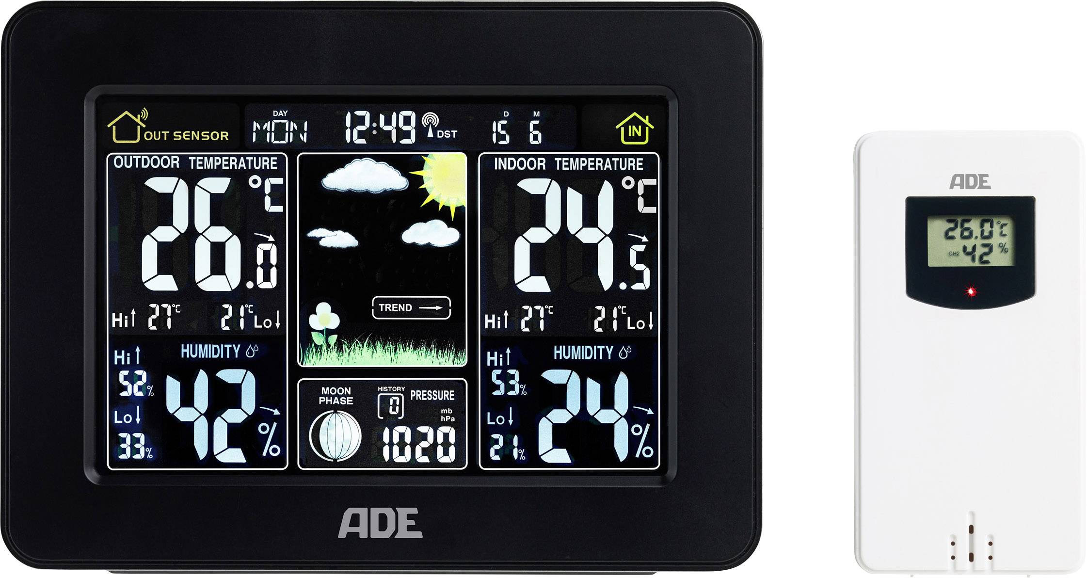 Conrad-ADE mit Außensensor WS 1503 Draadloos weerstation Voorspelling voor 1 dag-aanbieding Conrad-ADE mit Außensensor WS 1503 Draadloos weerstation Voorspelling voor 1 dag-aanbieding