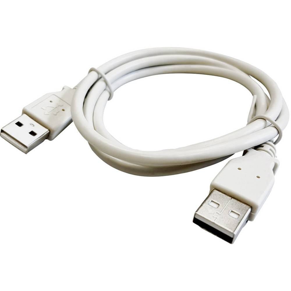 BKL Electronic USB-kabel USB 2.0 USB-A stekker, USB-A stekker 1.00 m Lichtgrijs Folie afscherming, Afscherming gevlochten 10080004/C