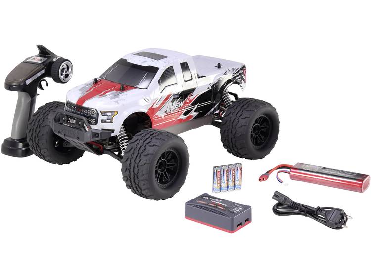 Reely NEW1 1:10 Brushless RC auto Elektro Monstertruck 4WD 100% RTR 2,4 GHz Incl. accu, oplader en b