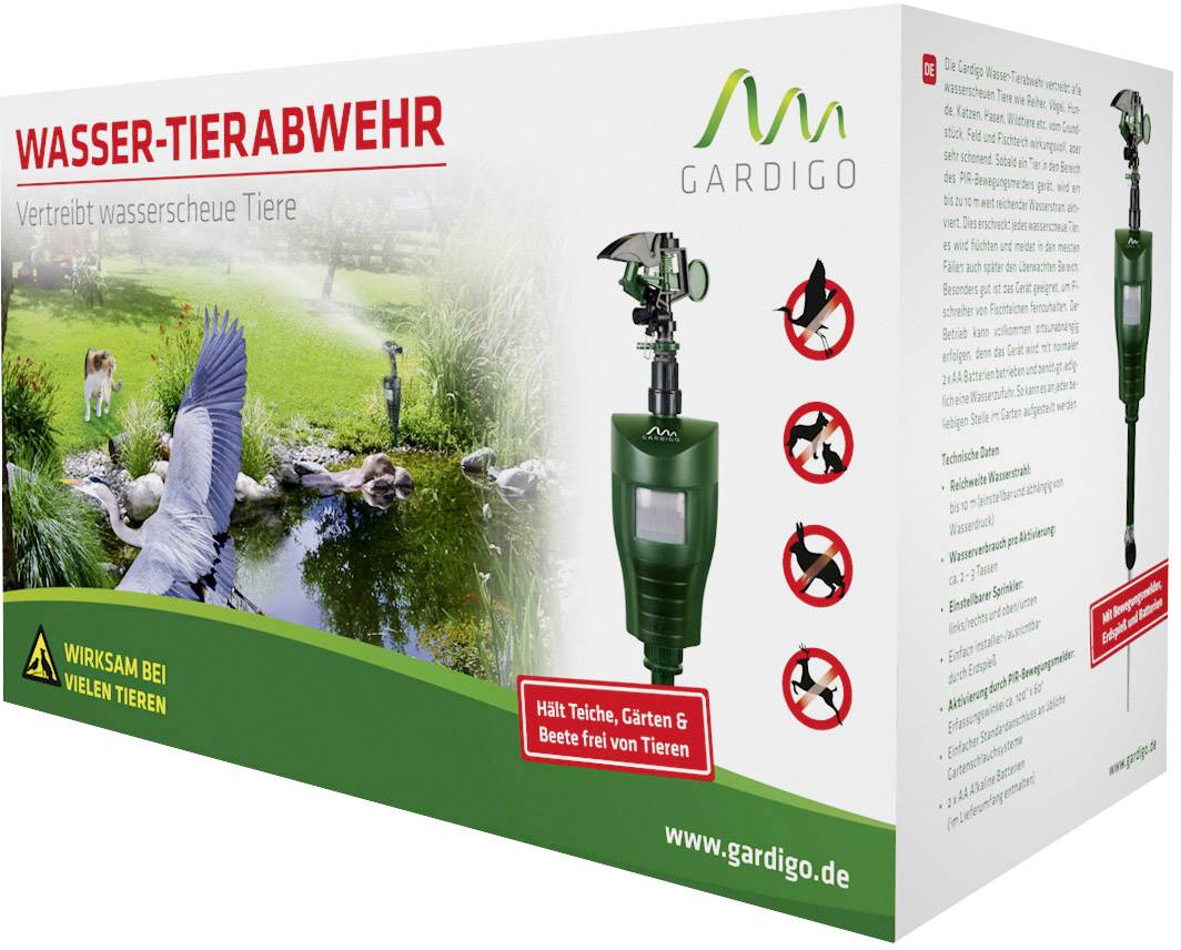 Gardigo Water PIR Ongedierteverschrikker Functies: Waterstraal Werkingssfeer: 60 m² 1 stuk(s)-10