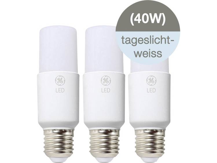 GE Lighting LED-lamp E27 Staaf 6 W = 40 W Koudwit Energielabel: A+ 3 stuks