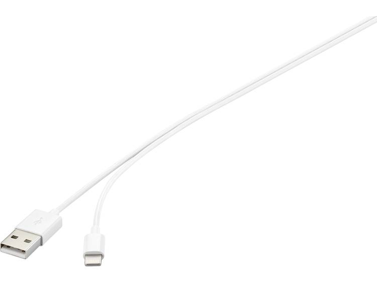 Basetech iPad-iPhone-iPod Kabel [1x USB 2.0 stekker A 1x Apple dock-stekker Lightning] 1 m