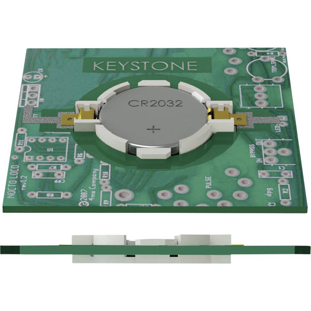 Keystone Electronics 1057 Knoopcelhouder 1x CR2032 Horizontaal, Oppervlakte montage SMD (l x b x h) 33.15 x 23.93 x 5.21 mm