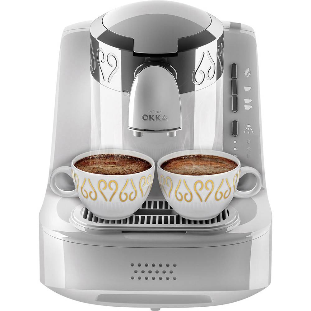 Arzum OKKA Turkish Coffee Machine| OK002WHITE| White - Chrome |Turks Koffizetapparat - Wit & Zilver - Full Automatic | 2 kopjes