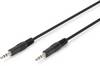 Digitus AK-510100-015-S Jackplug Audio Aansluitkabel [1x Jackplug male 3,5 mm - 1x Jackplug male 3,5 mm] 1.50 m Zwart Rond, Onafgeschermd