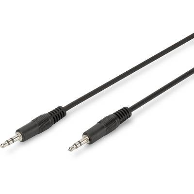 Zwart audiokabel met twee 3,5-mm-jackstekkers aan de uiteinden.