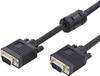 Digitus DB-310103-150-S VGA-kabel VGA Aansluitkabel VGA-stekker 15-polig, VGA-stekker 15-polig 15.00 m Zwart Rond, Afgeschermd (dubbel), Met Ferrietkern