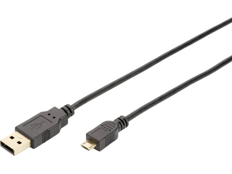 Kabel USB 2.0 ednet [1x USB 2.0 stekker A 1x USB 2.0 stekker micro-B] 1 m Zwart