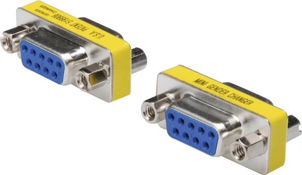 Digitus Adapter Serieel [1x D-sub bus 9-polig - 1x D-sub bus 9-polig]  Zilver, Blauw, Geel