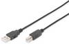 Digitus USB-kabel USB 2.0 USB-A stekker, USB-B stekker 1.80 m Zwart Rond, Afgeschermd (dubbel) DB-300102-018-S