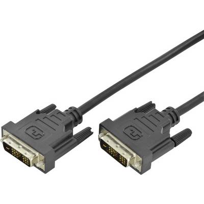 Digitus DB-320107-020-S DVI-kabel DVI Aansluitkabel DVI-D 18+1-polige stekker, DVI-D 18+1-polige stekker 2.00 m Zwart Ro-0