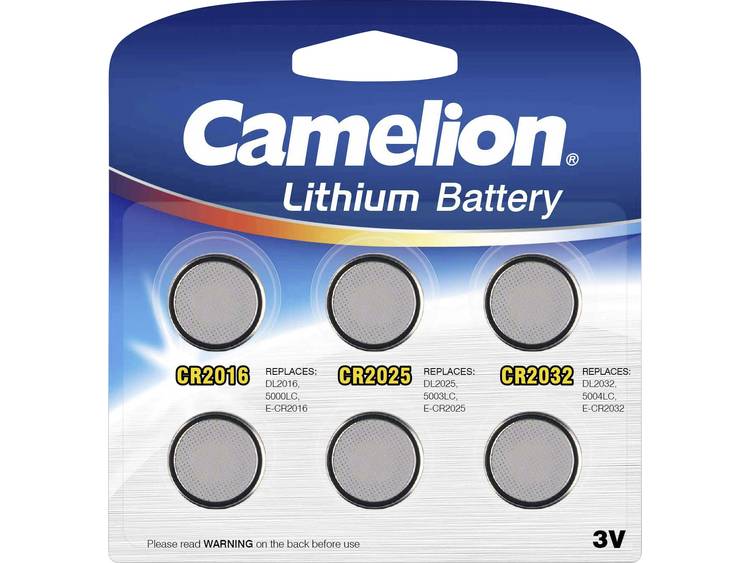 Batterie Camelion Lithium Mix Set CR2016, CR2025, CR2032 (6 St.)