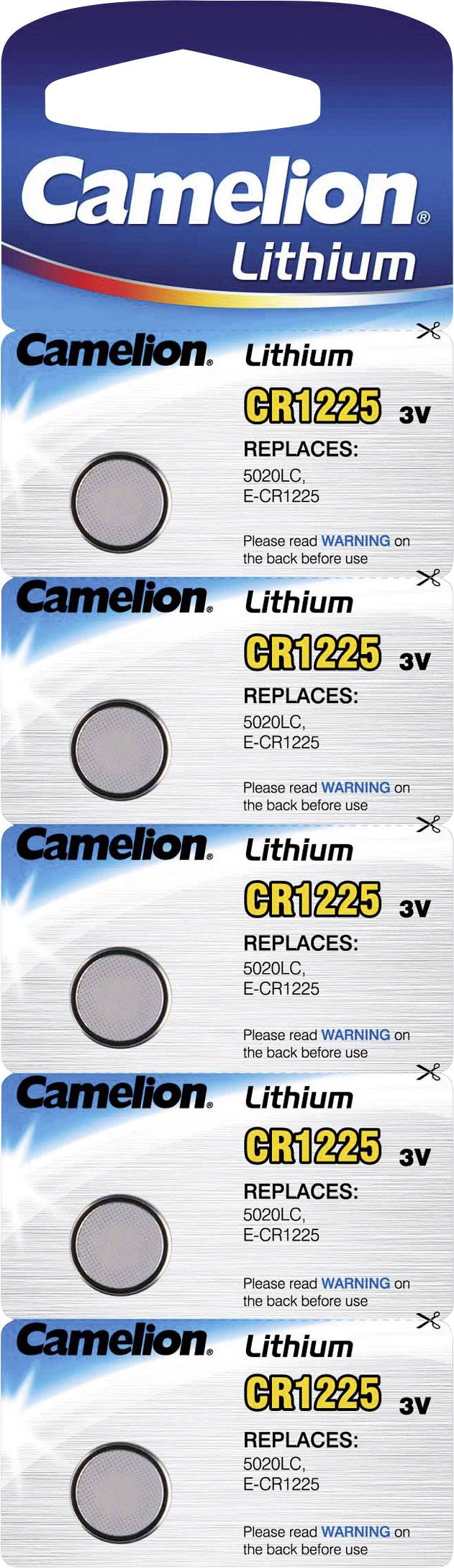 Camelion Knoopcel CR1225 3 V 5 stuk(s) 50 mAh Lithium CR1225