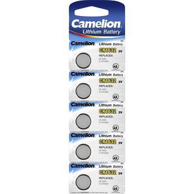 Camelion CR1632 CR1632 Knoopcel Lithium 3 V 120 mAh 5 stuk(s)
