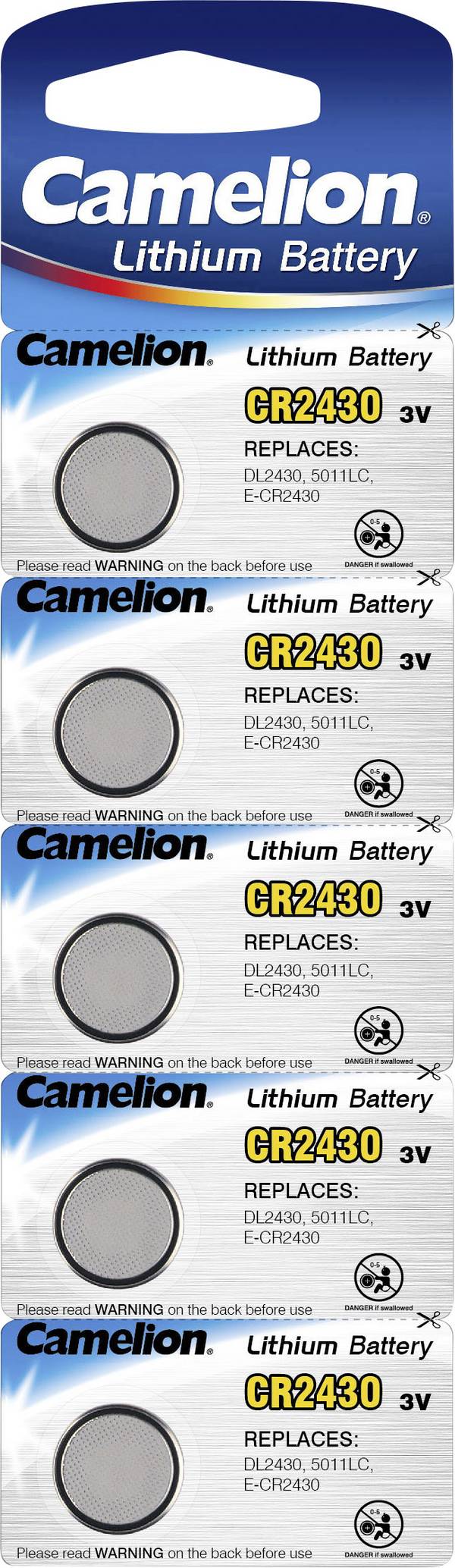 Camelion Knoopcel CR2430 3 V 5 stuk(s) 270 mAh Lithium CR2430