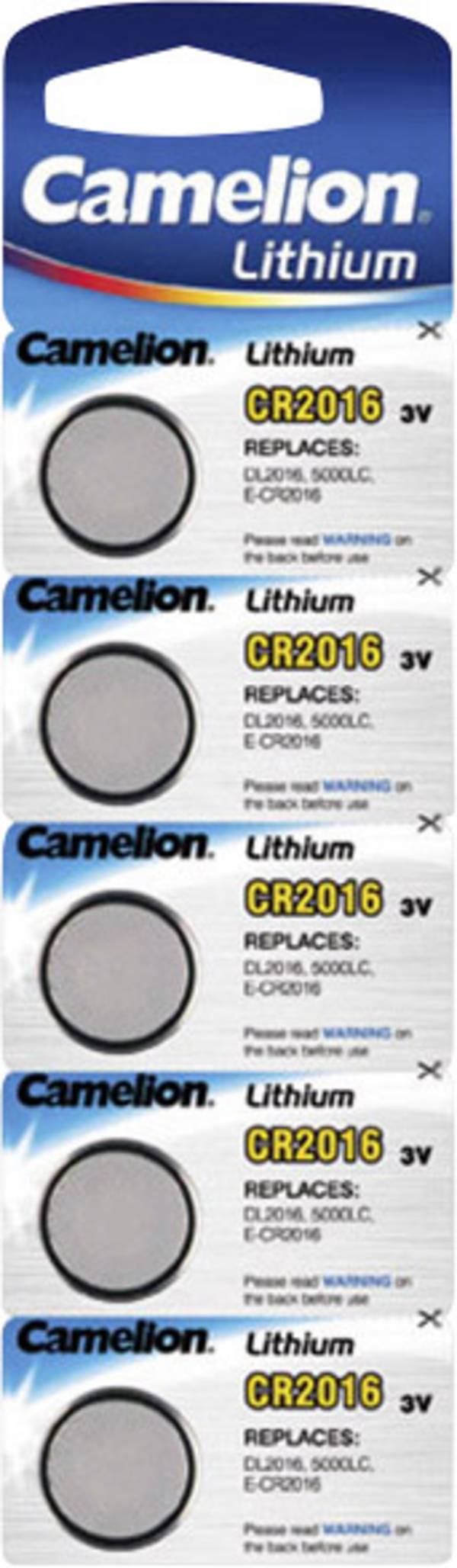 CR2016 Knoopcel 5 Stuks 3V Lithium Batterij - Camelion