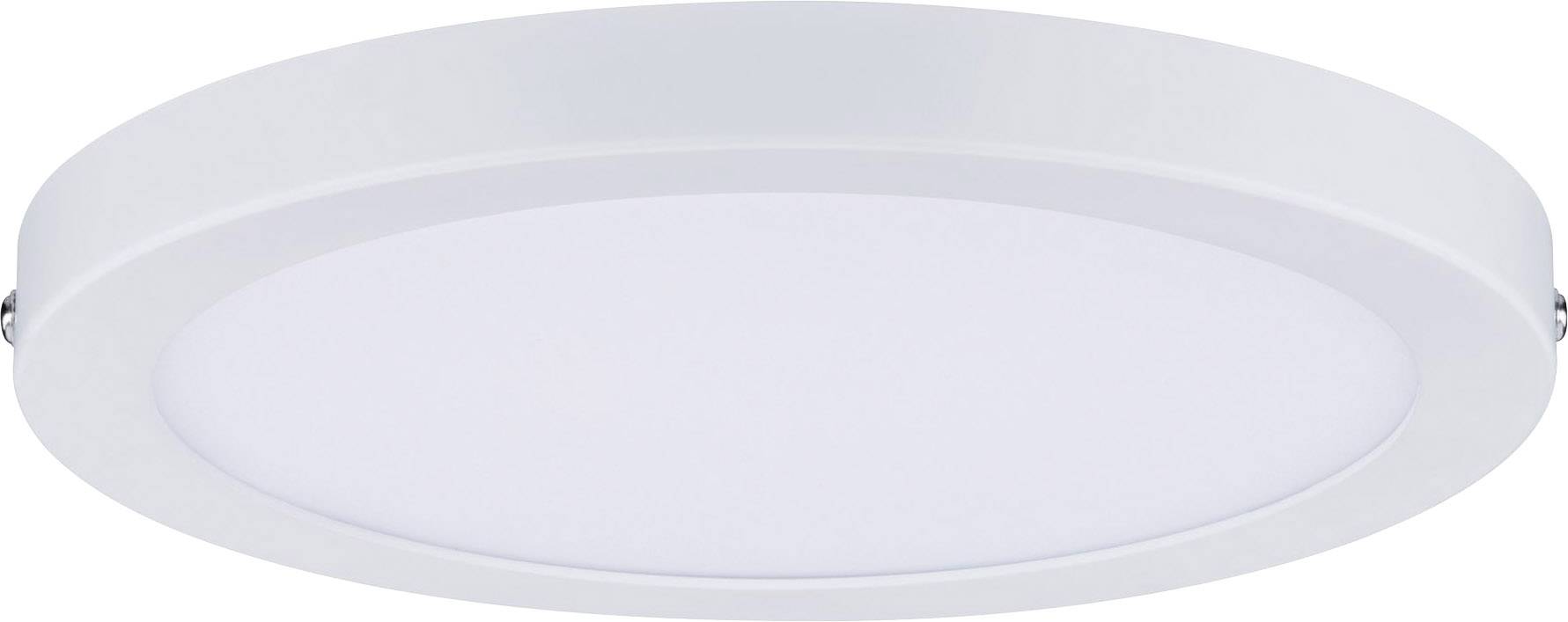 Ronde, platte plafondlamp met een witte rand en een diffuse afdekking voor een gelijkmatige lichtverspreiding. Ideaal voor moderne interieurs.