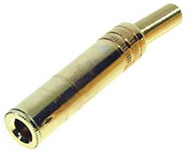 TRU COMPONENTS 1559777 Jackplug 6,35 mm Koppeling, recht Aantal polen: 3 Stereo Goud 1 stuk(s)