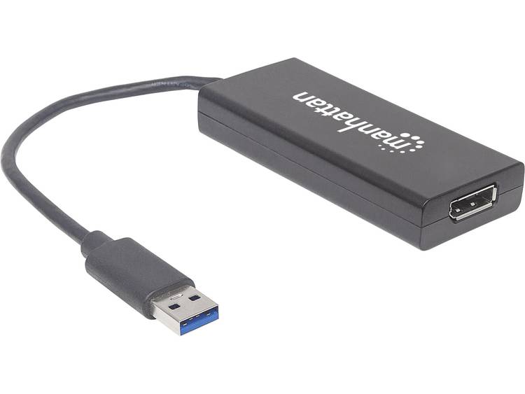 USB 3.0-DisplayPort Adapter [1x USB 3.0 stekker A 1x DisplayPort bus] Zwart Kleurgecodeerd, Flexibel
