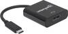 Manhattan 152020 DisplayPort / USB Adapter [1x USB 3.2 Gen 2 stekker C (USB 3.1) - 1x DisplayPort bus] Zwart Kleurcodering, Flexibel, Folie afscherming, UL gecertificeerd, Stekker past op beide manieren, Vergulde steekcontacten 21.00 cm