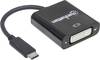 Manhattan 152051 USB / DVI Adapter [1x USB 3.2 Gen 2 stekker C (USB 3.1) - 1x DVI-stekker 24+5-polig] Zwart Kleurcodering, Flexibel, Folie afscherming, UL gecertificeerd, Stekker past op beide manieren, Vergulde steekcontacten 0.80 m