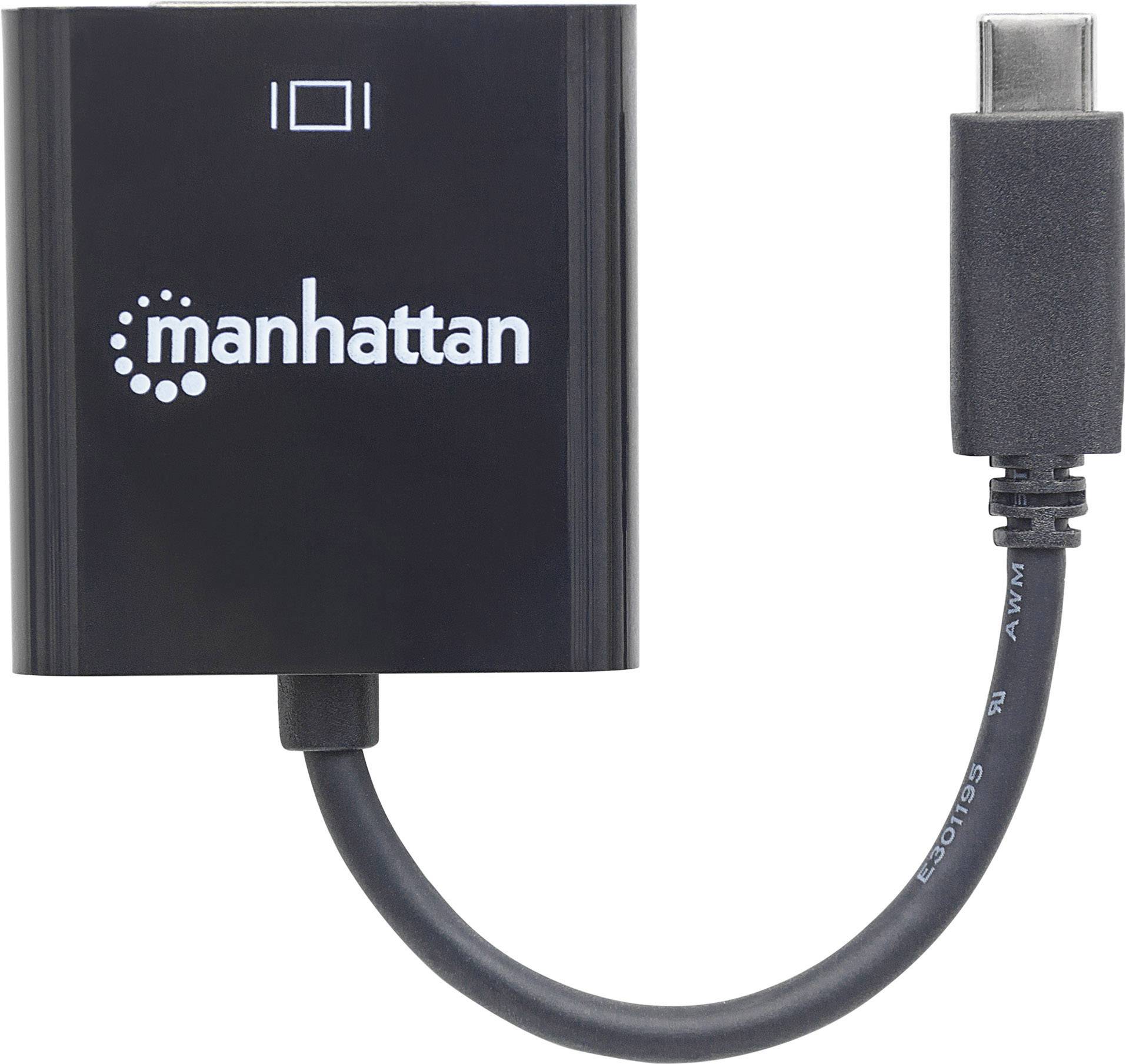 Manhattan 152051 USB / DVI Adapter [1x USB 3.2 Gen 2 stekker C (USB 3.1) - 1x DVI-stekker 24+5-polig] Zwart Kleurcoderin-2