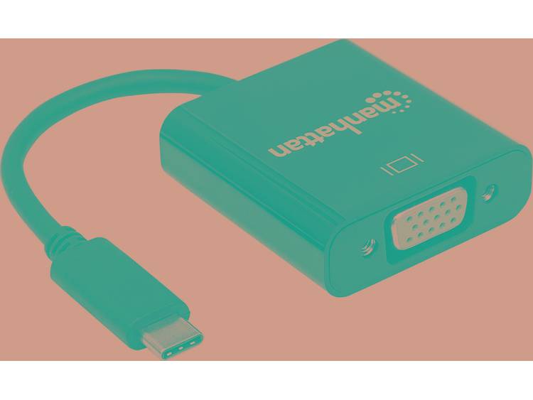 USB-VGA Adapter [1x USB 3.1 stekker C 1x VGA bus] Zwart Kleurgecodeerd, Flexibel, Folie afscherming,