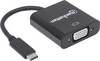 Manhattan 151771 USB / VGA Adapter [1x USB 3.2 Gen 2 stekker C (USB 3.1) - 1x VGA-bus] Zwart Kleurcodering, Flexibel, Folie afscherming, UL gecertificeerd, Stekker past op beide manieren, Vergulde steekcontacten 0.80 m