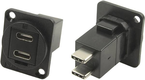 Cliff  CP30212MB XLR-adapter USB-C bus naar USB-C stekker Adapter, inbouw  1 stuk(s)