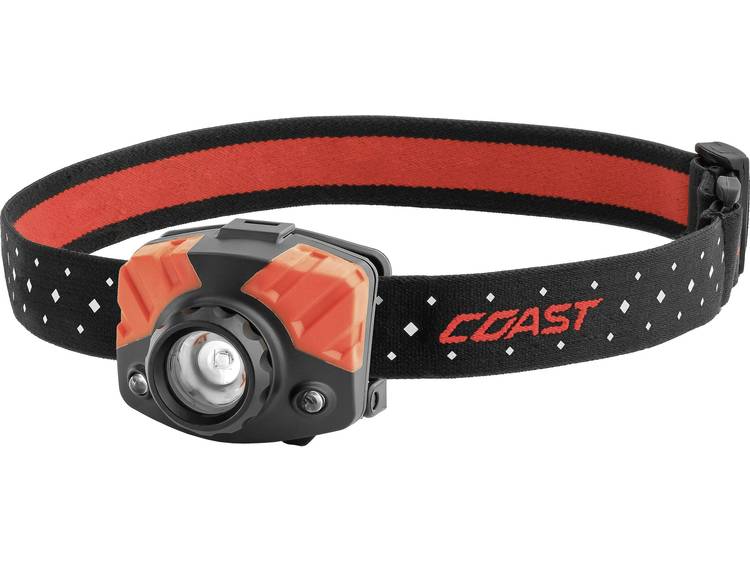 Coast FL75R LED Hoofdlamp Zwart-rood werkt op een accu, werkt op batterijen