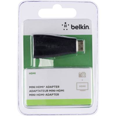 Belkin F3Y042bt HDMI Adapter [1x HDMI-stekker C mini - 1x HDMI-bus] Zwart Vergulde steekcontacten 