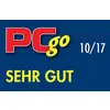 'PC go 10/17 ZEER GOED' op blauwe achtergrond.