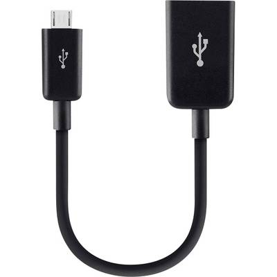 Belkin USB-kabel USB 2.0 USB-micro-B stekker, USB-A bus 0.12 m Zwart  F2CU014btBLK