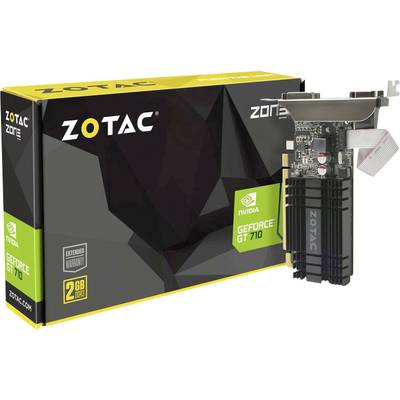 Zotac Videokaart Nvidia GeForce GT710   2 GB GDDR3-RAM PCIe  HDMI, DVI, VGA Low Profile, Passieve koeling