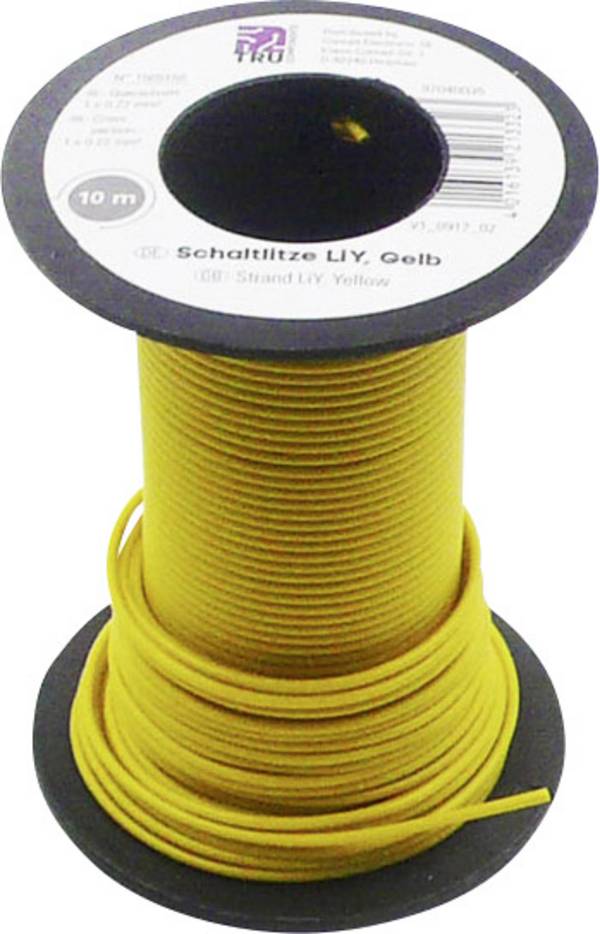 TRU COMPONENTS 1565158 Draad LiY 1 x 0.22 mm² Geel 10 m