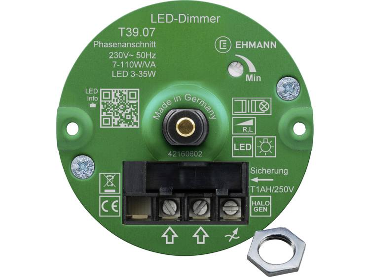 Ehmann 3960c0710ch Dimmer (inbouw) Geschikt voor lampen: LED-lamp, Halogeenlamp, Gloeilamp Wit